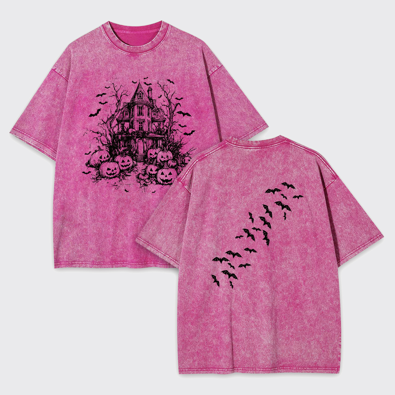 Vintage Haunted House Halloween Garment-dye Tees