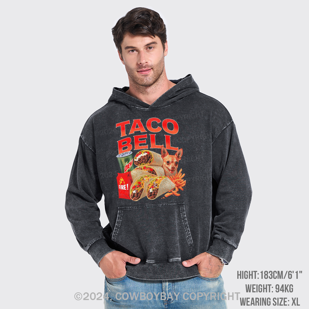 Taco Bell 90 s Garment Dye Hoodies Sale Cowboybay