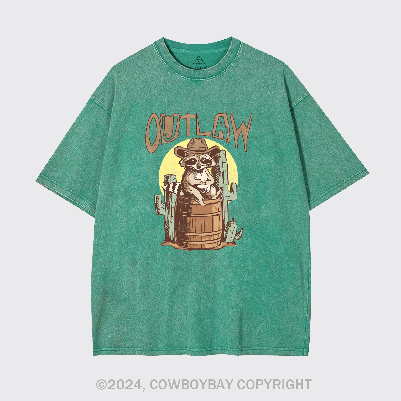 Retro Outlaw Raccoon Cowboy Garment-dye Tees
