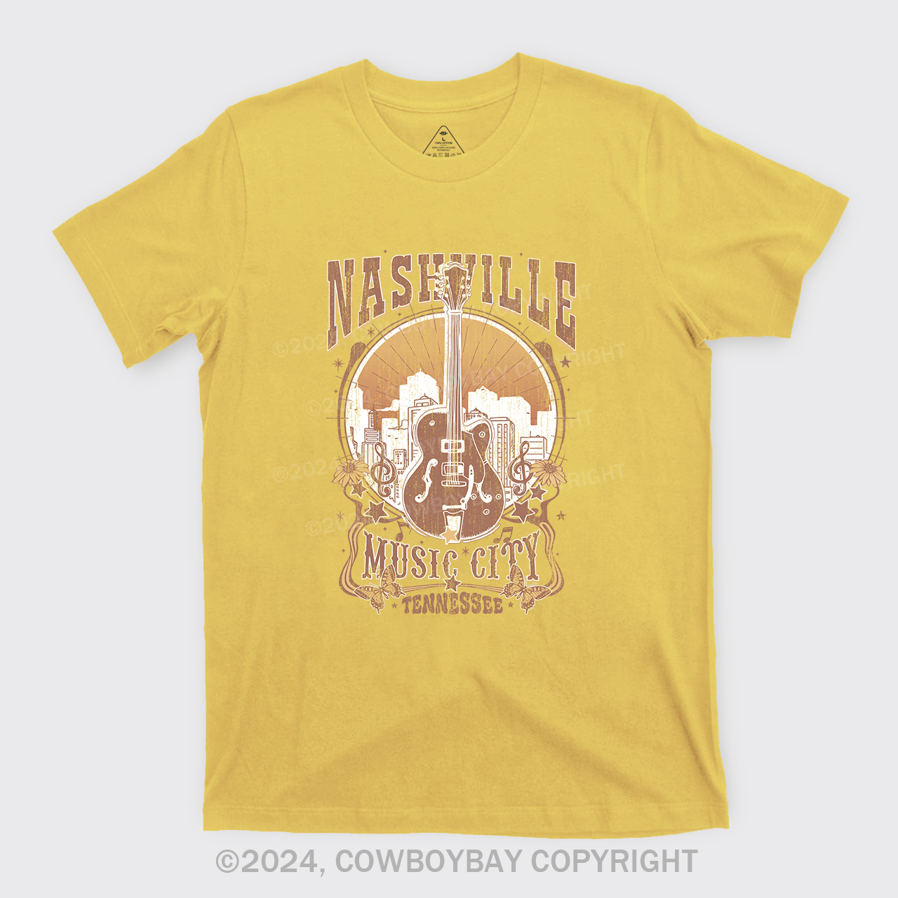 Nashville Music City Vintage Guitar T-Shirt