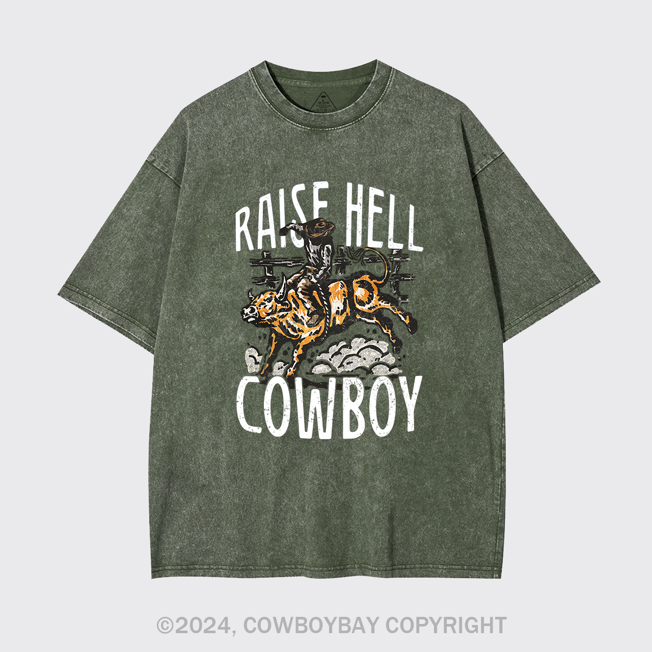 Raise Hell Cowboy Garment-dye Tees