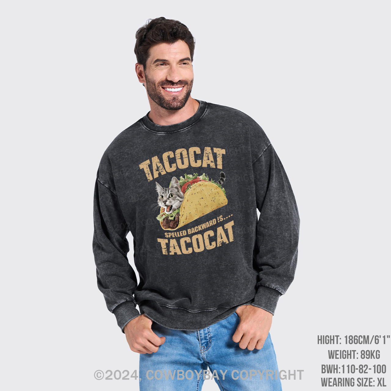 Humorous Foodie Washed Sweatshirts