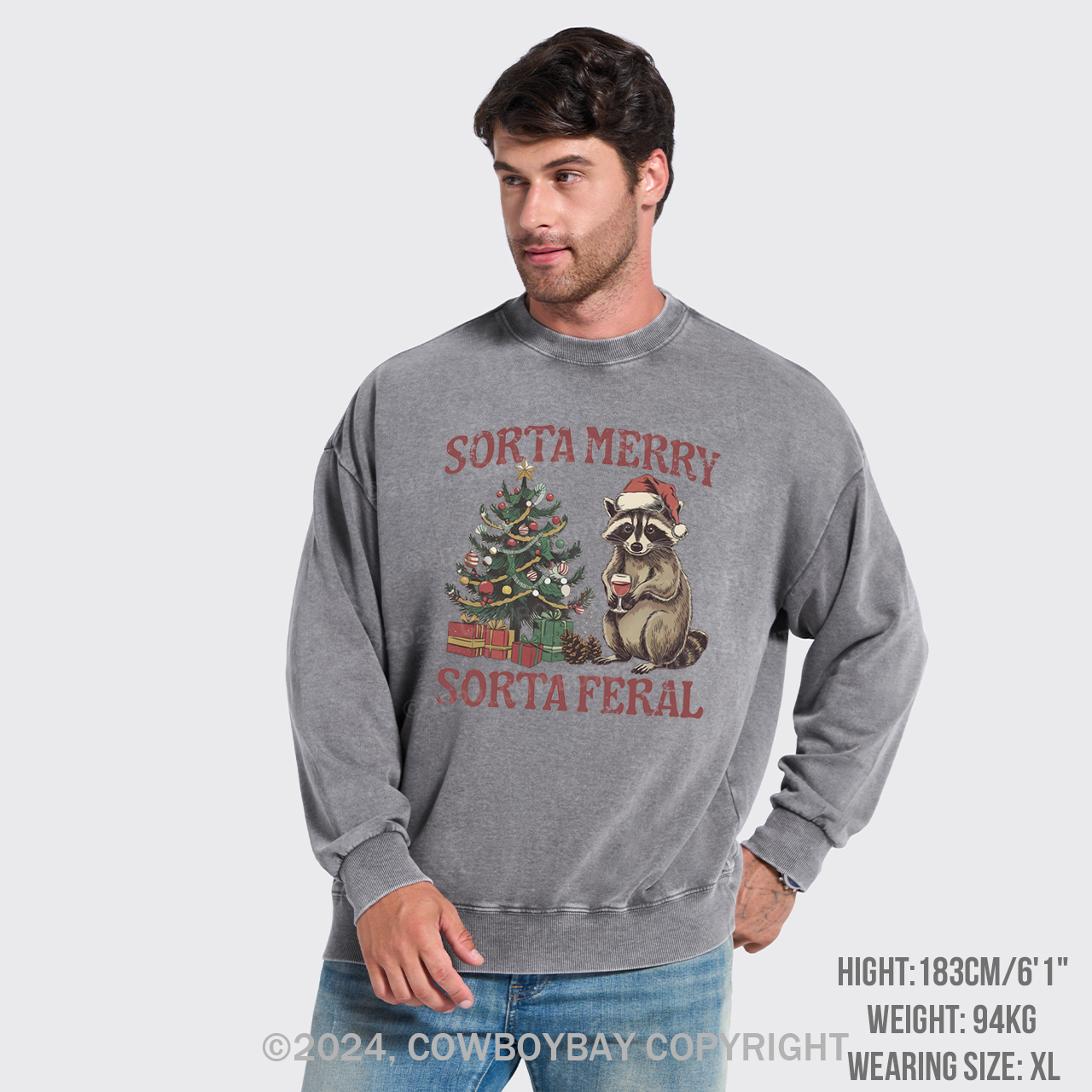 Sorta Merry Sorta Feral Washed Sweatshirts