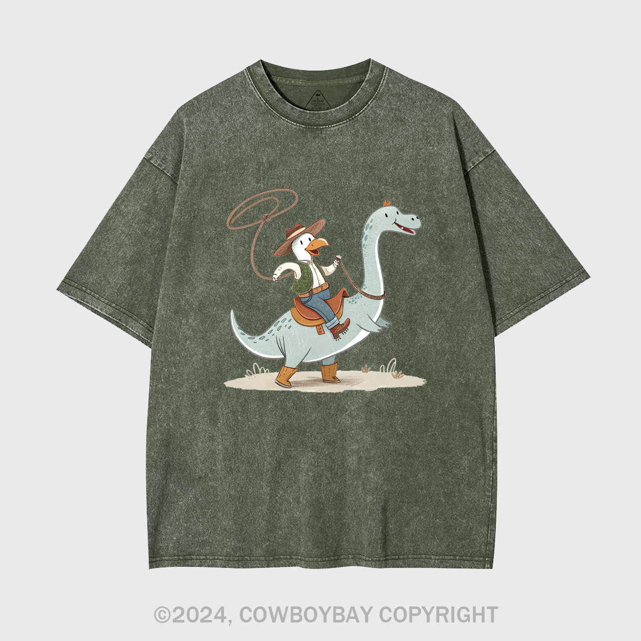 The Dinosaur Wanted To Be A Cowboy Garment-dye Tees