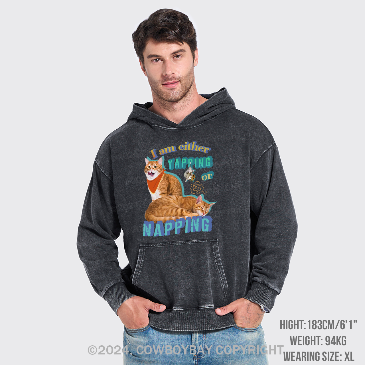 I Am Either Yapping Or Napping Garment-Dye Hoodies