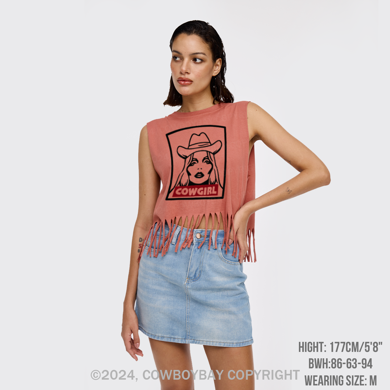 Cowgirl 90's Vintage Music Fringe Tank