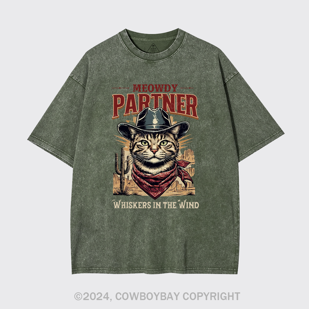 Meowdy Partner Cowboy Cat Garment-dye Tees