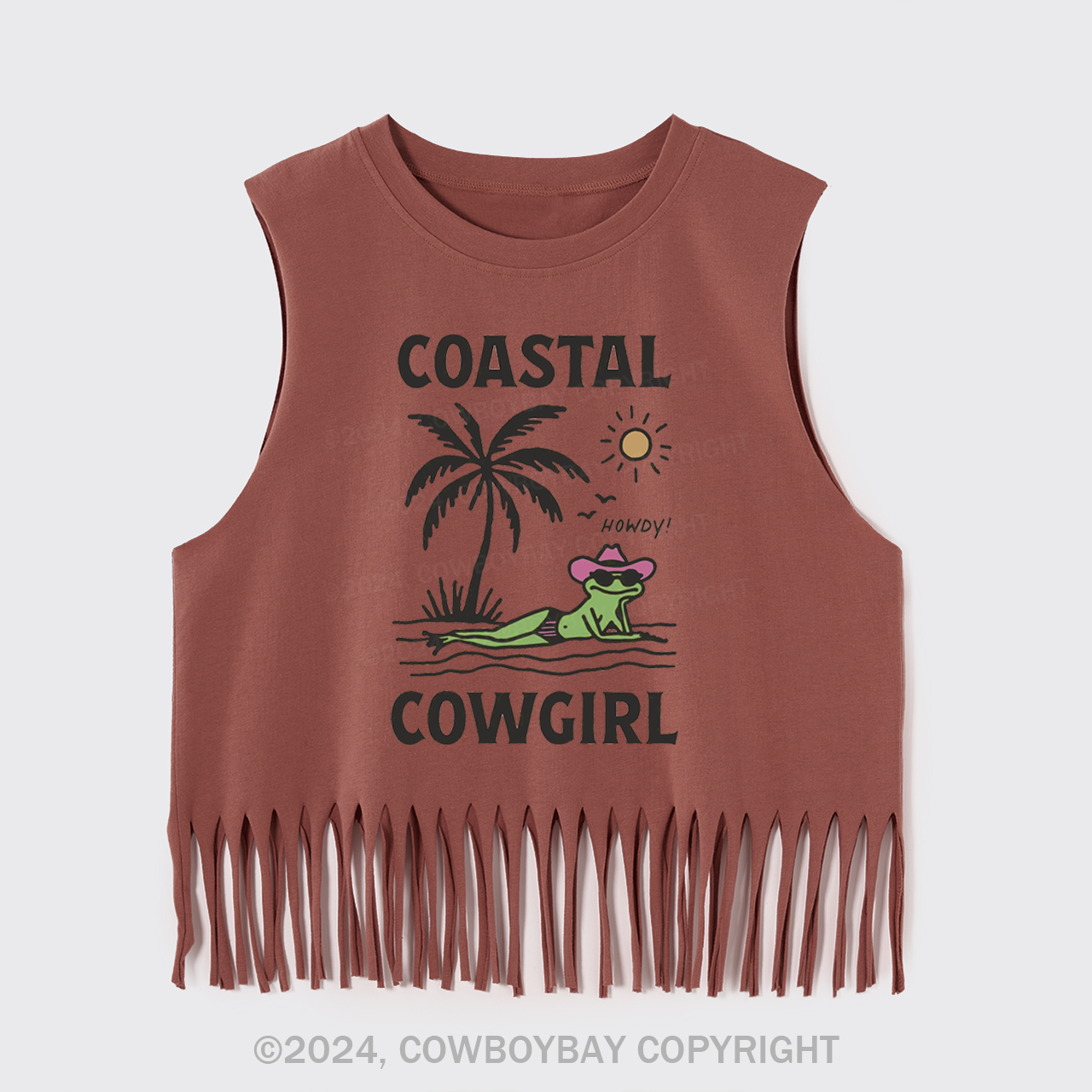 Coastal Cowgirl Frog Fringe Tank