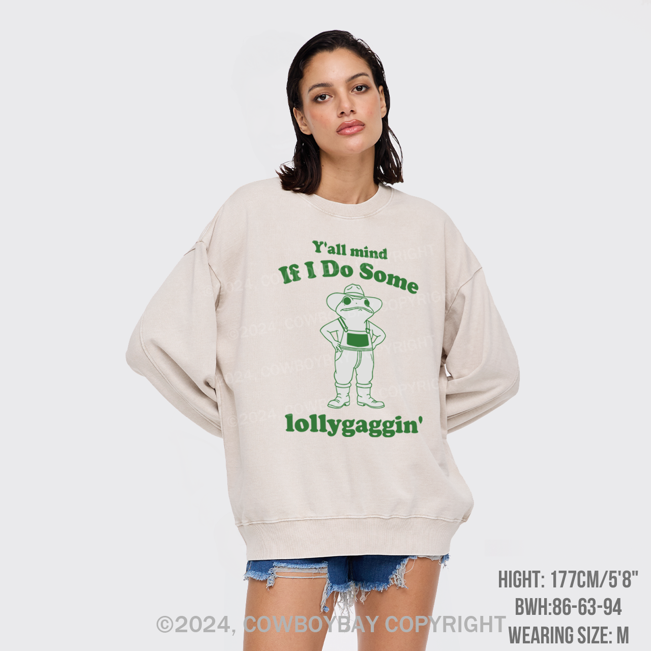 Funny Cowboy Frog Washed Sweatshirts