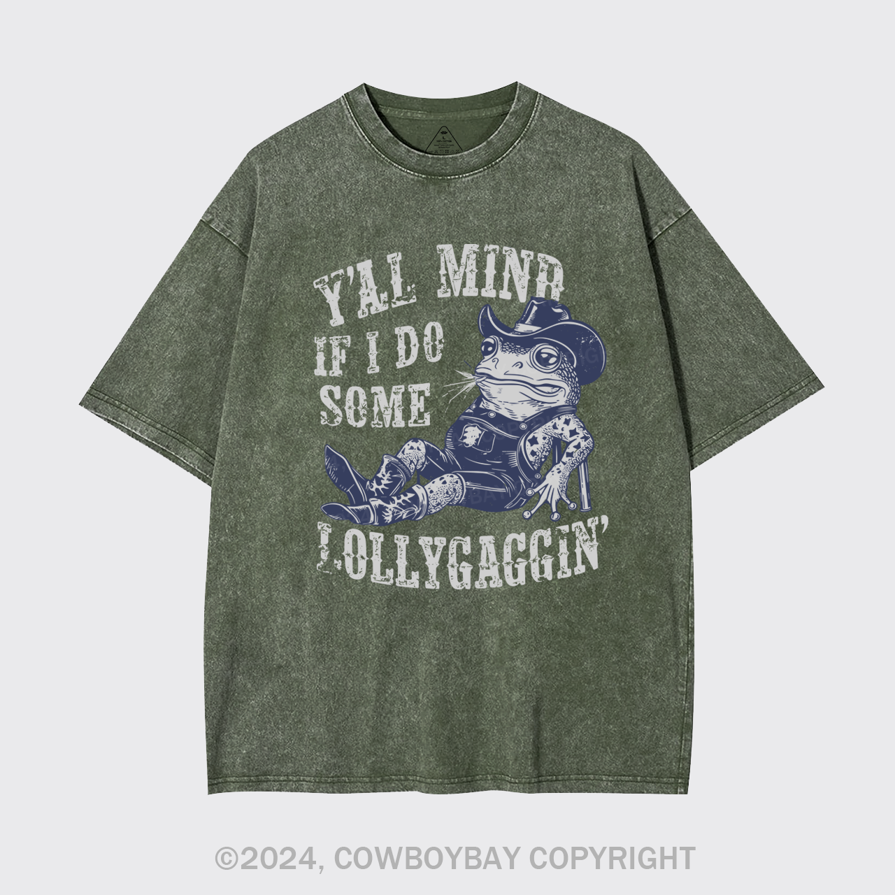 If I Do Some Lollygagging Funny Cowboy Frog Garment-dye Tees