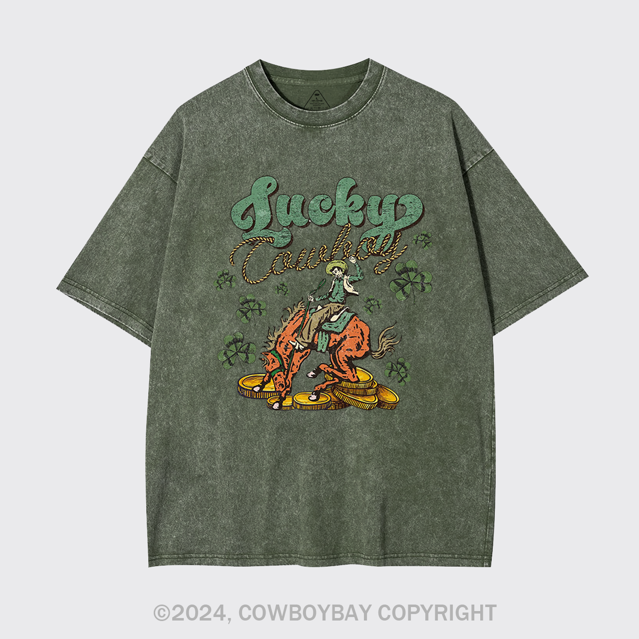 Lucky Cowboy Horse Garment-dye Tees