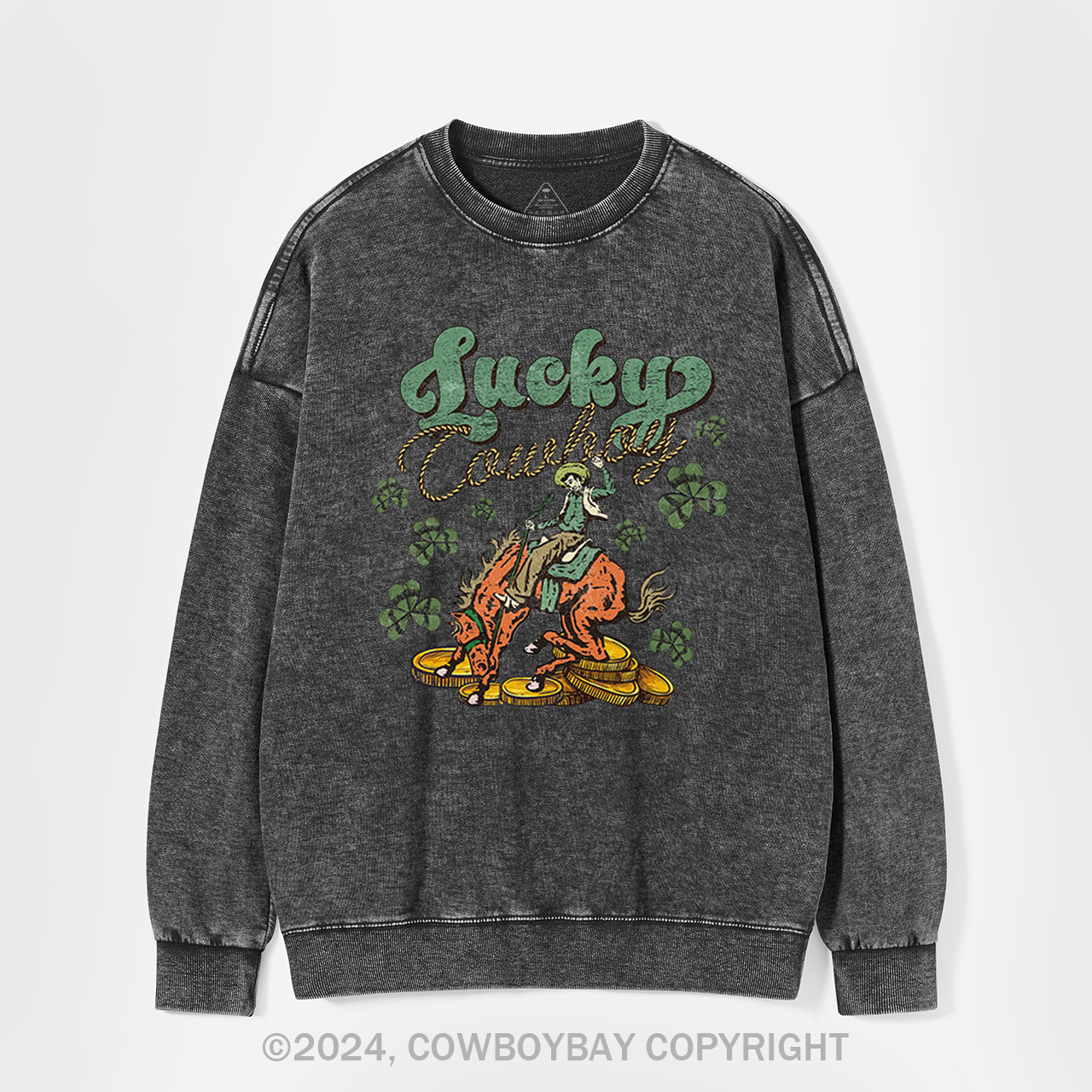 Lucky Cowboy Horse Washed Sweatshirts