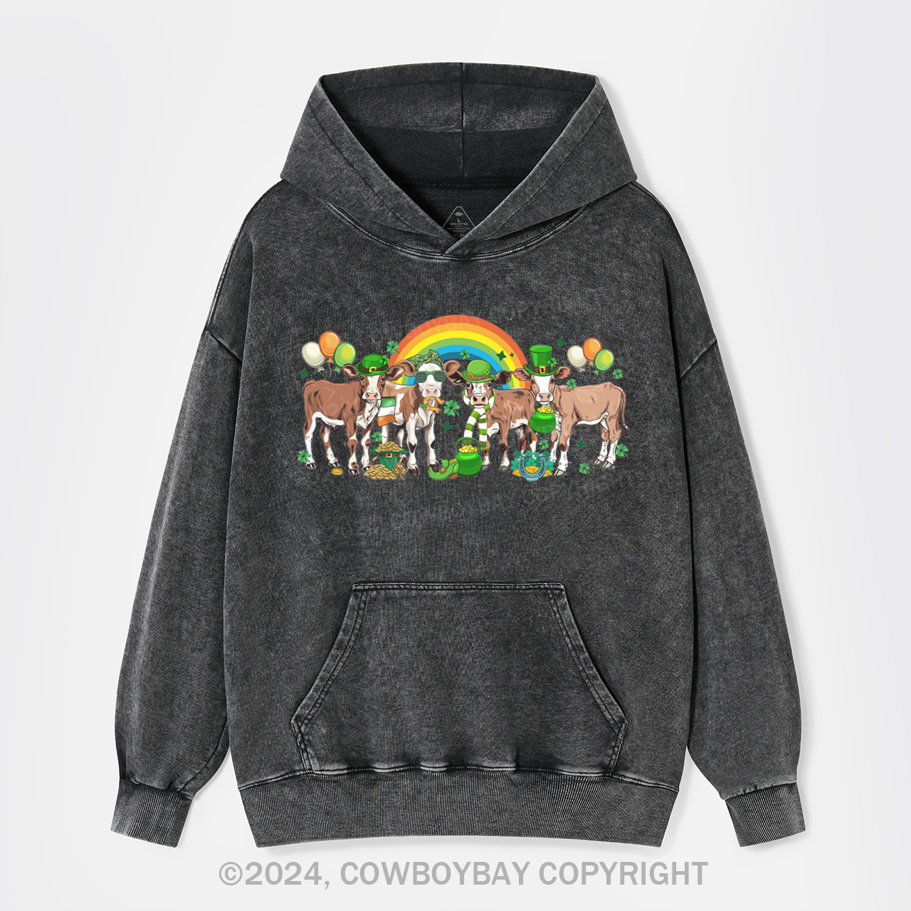 Cows St Patricks Day Garment-Dye Hoodies
