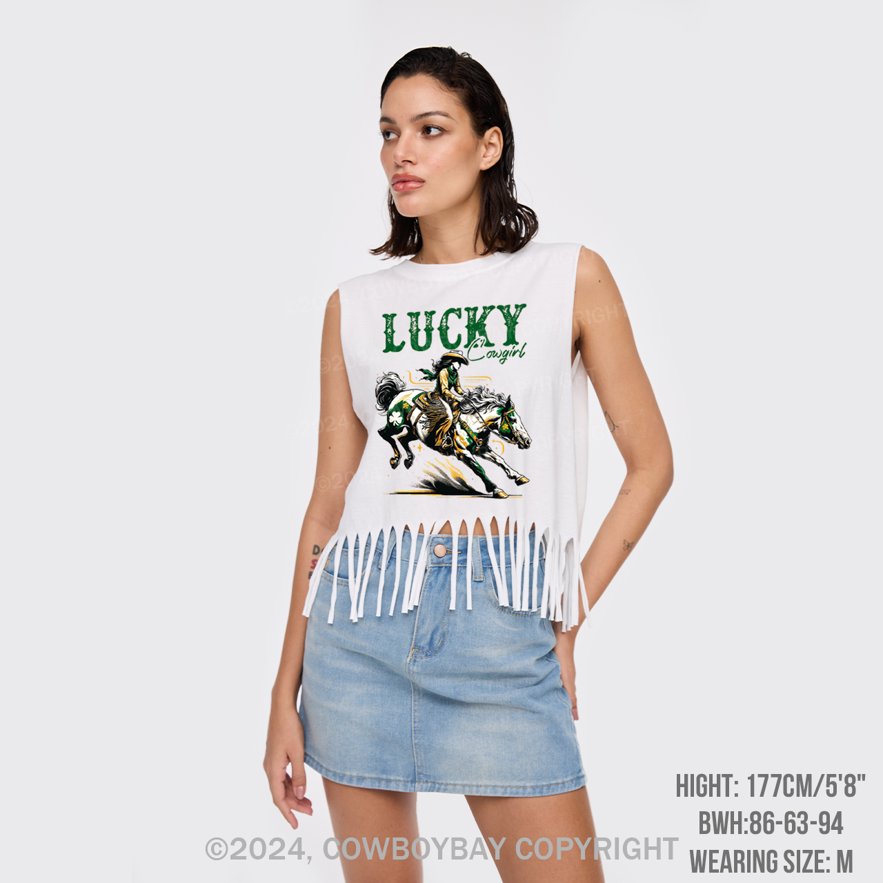 Lucky Cowgirl Fringe Tank
