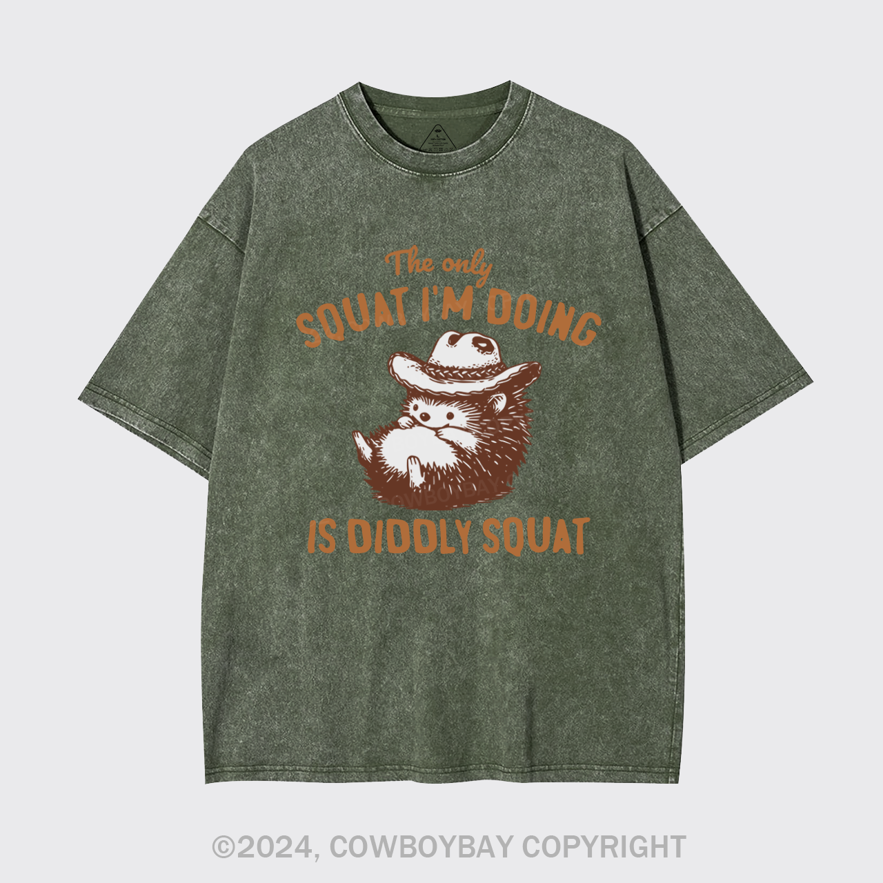 Funny Cowboy Racoon In Vintage Style Garment-dye Tees