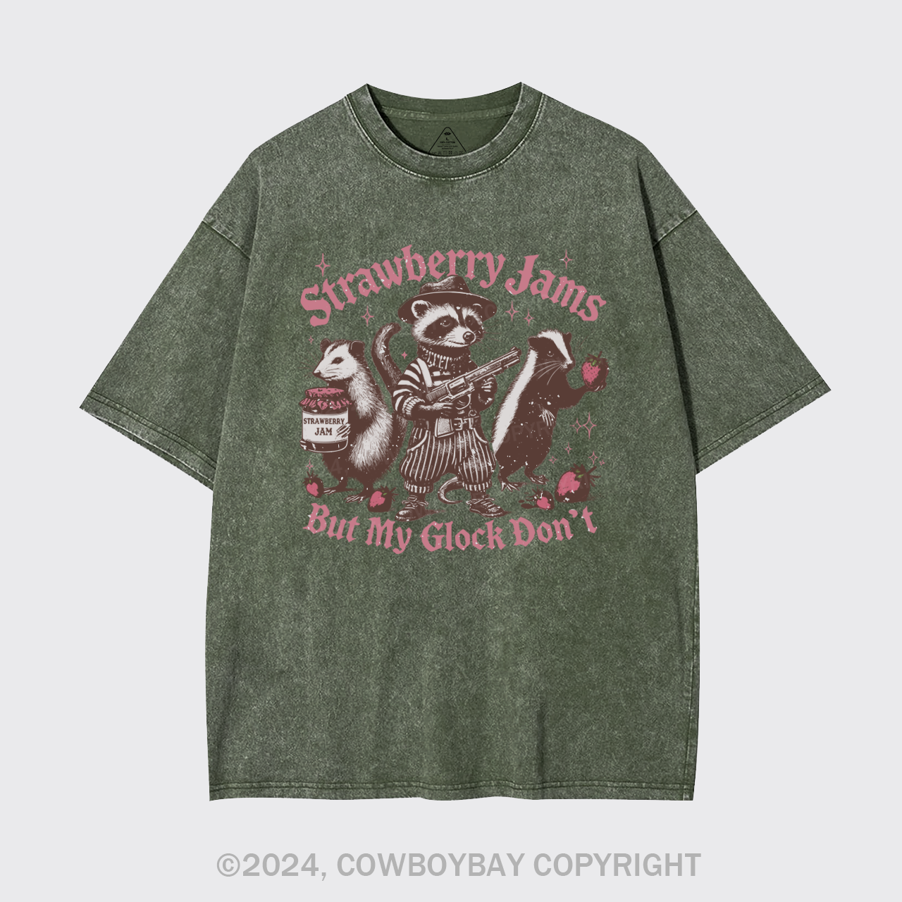 Strawberry Jams But My Glock Don't Garment-dye Tees