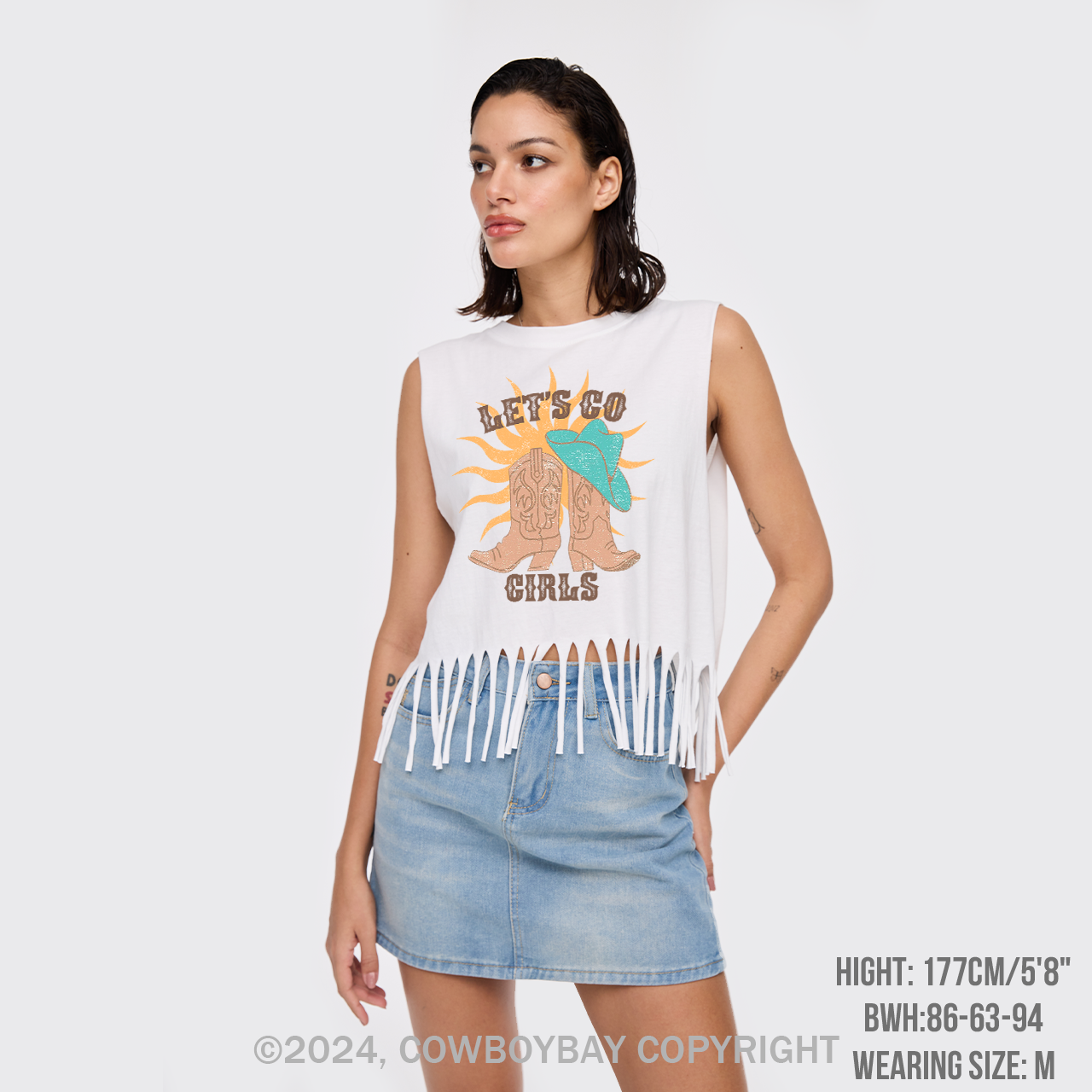 Let's Go Cool Girls Fringe Tank