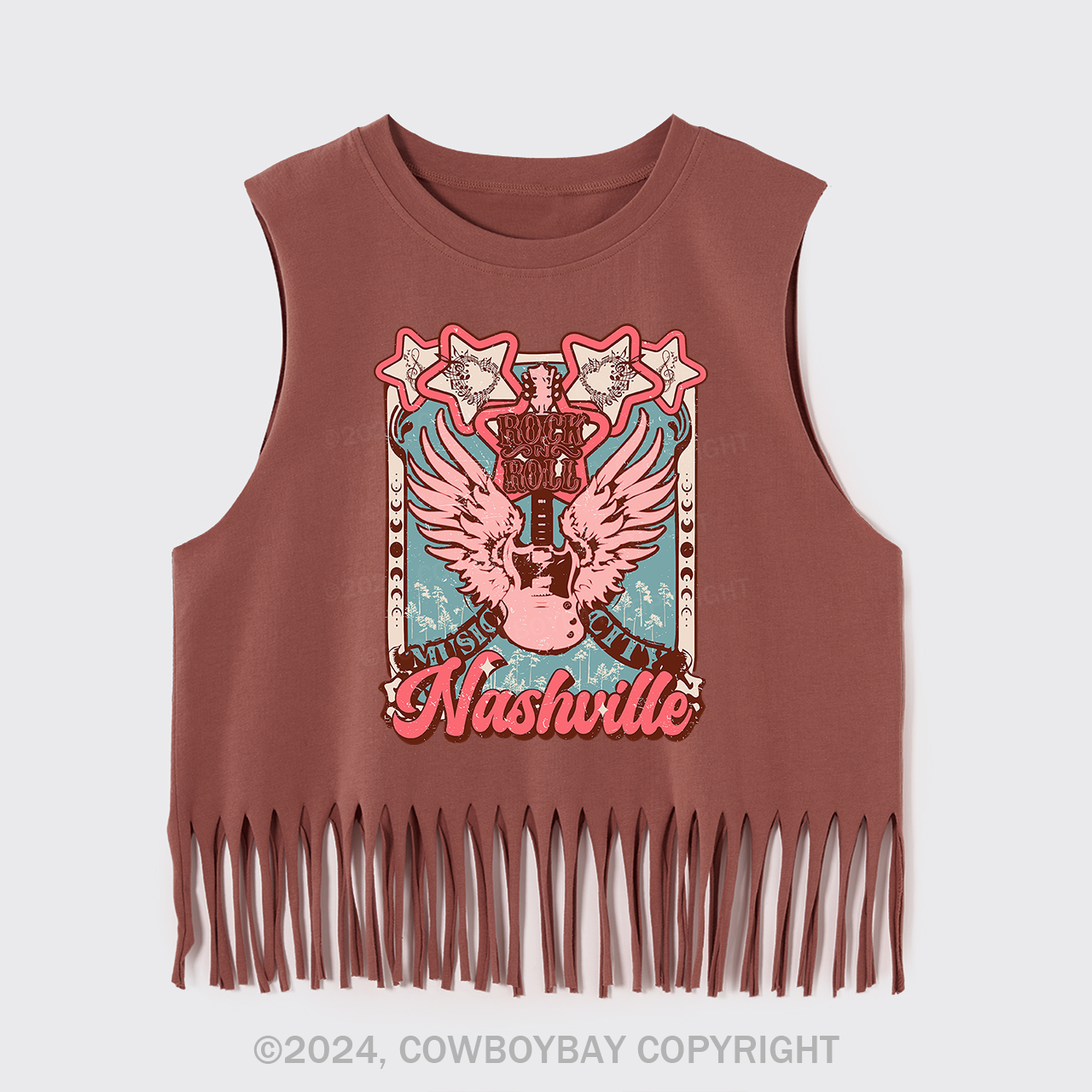 Nashville Music City Country Cowgirl Fringe Tank