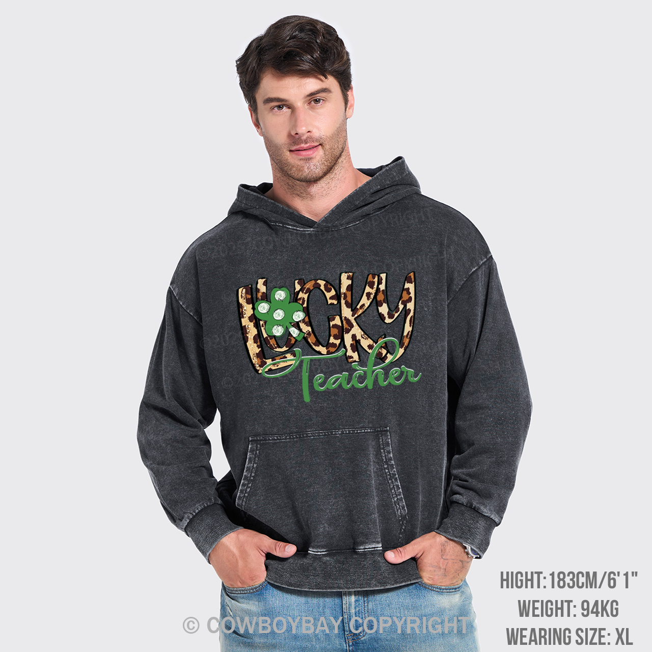 St. Patrick's Day Lucky Teacher Garment-Dye Hoodies