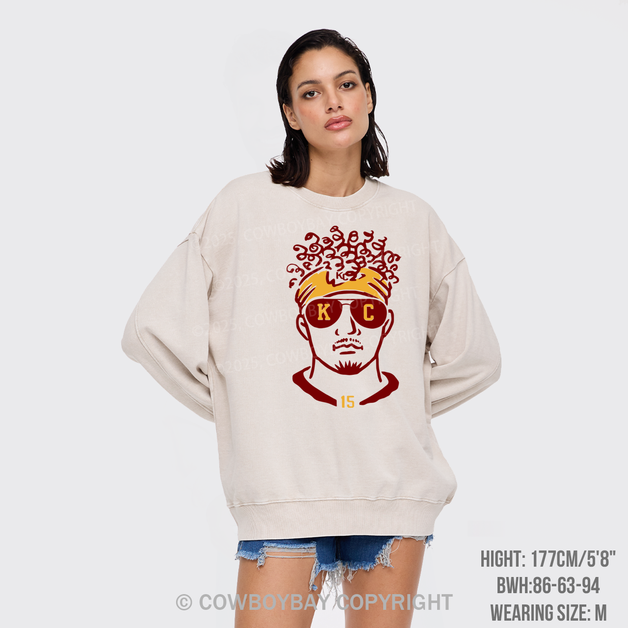 Funny KC Football Washed Sweatshirts