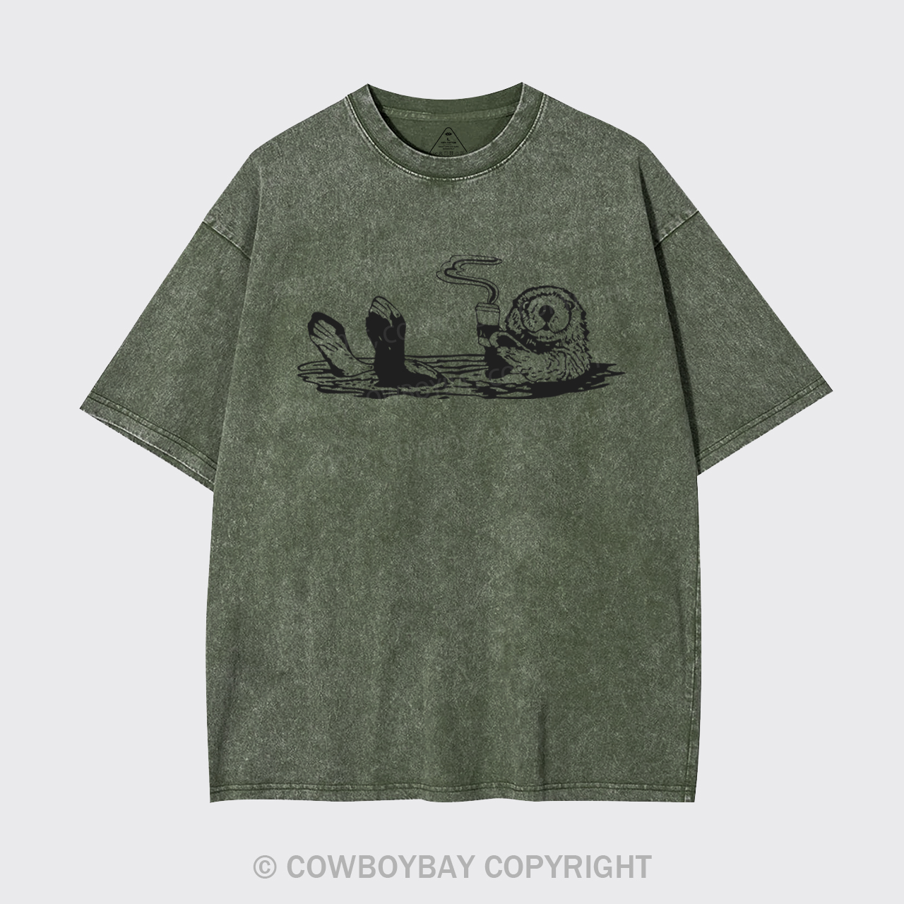 Otters Drink Coffee Garment-dye Tees