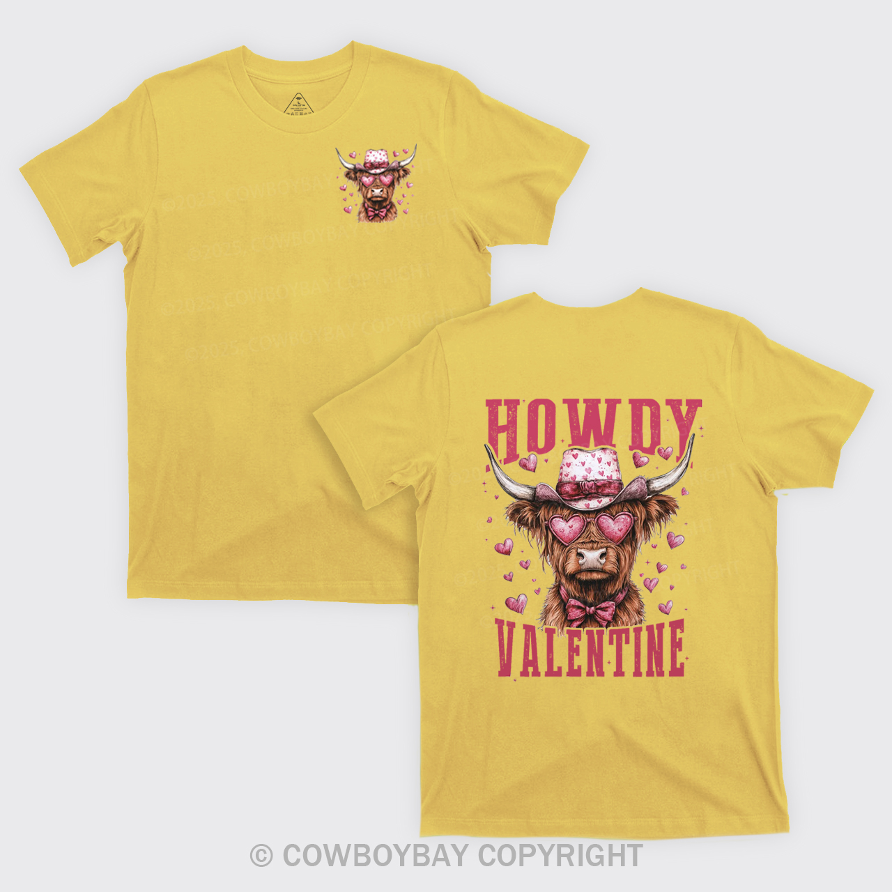 Valentine Highland Cow T-Shirts