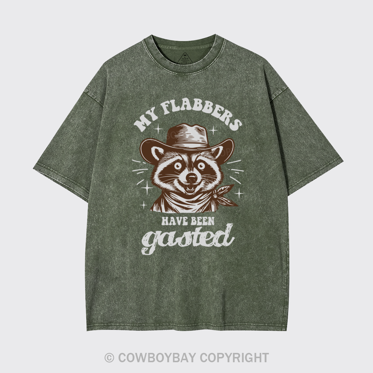 Flabbergasted Cowboy Raccoon Garment-dye Tees