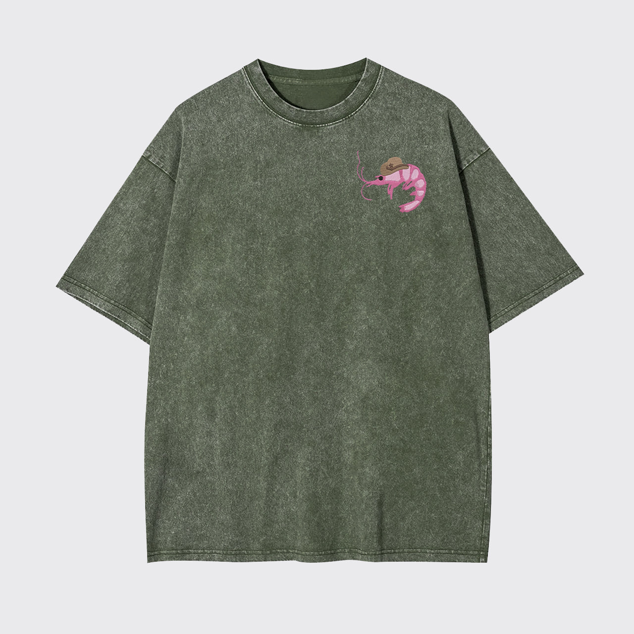 Cowboy Shrimp Embroidered Garment-dye Tees