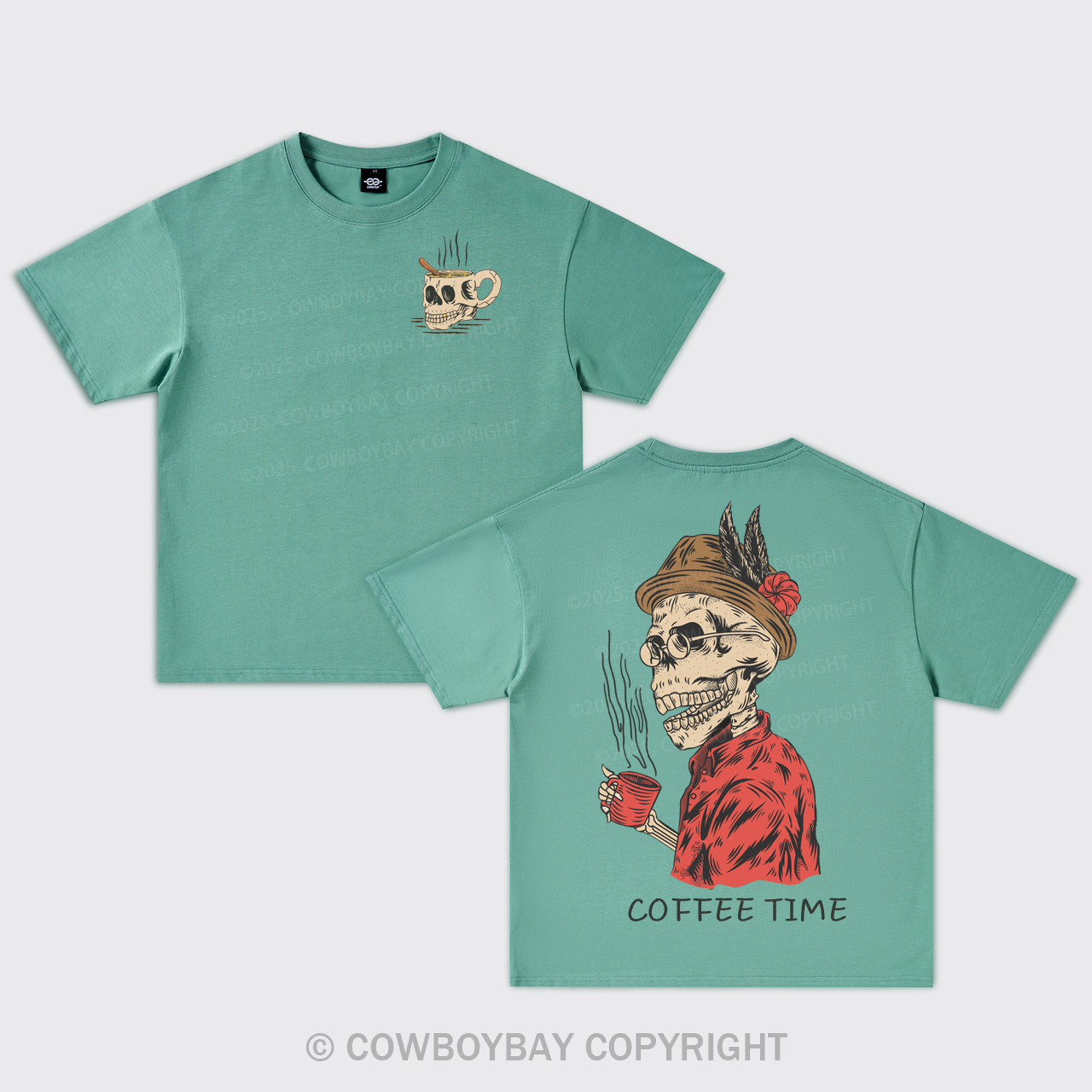 Cowboy Coffee Time Oversize T-Shirts