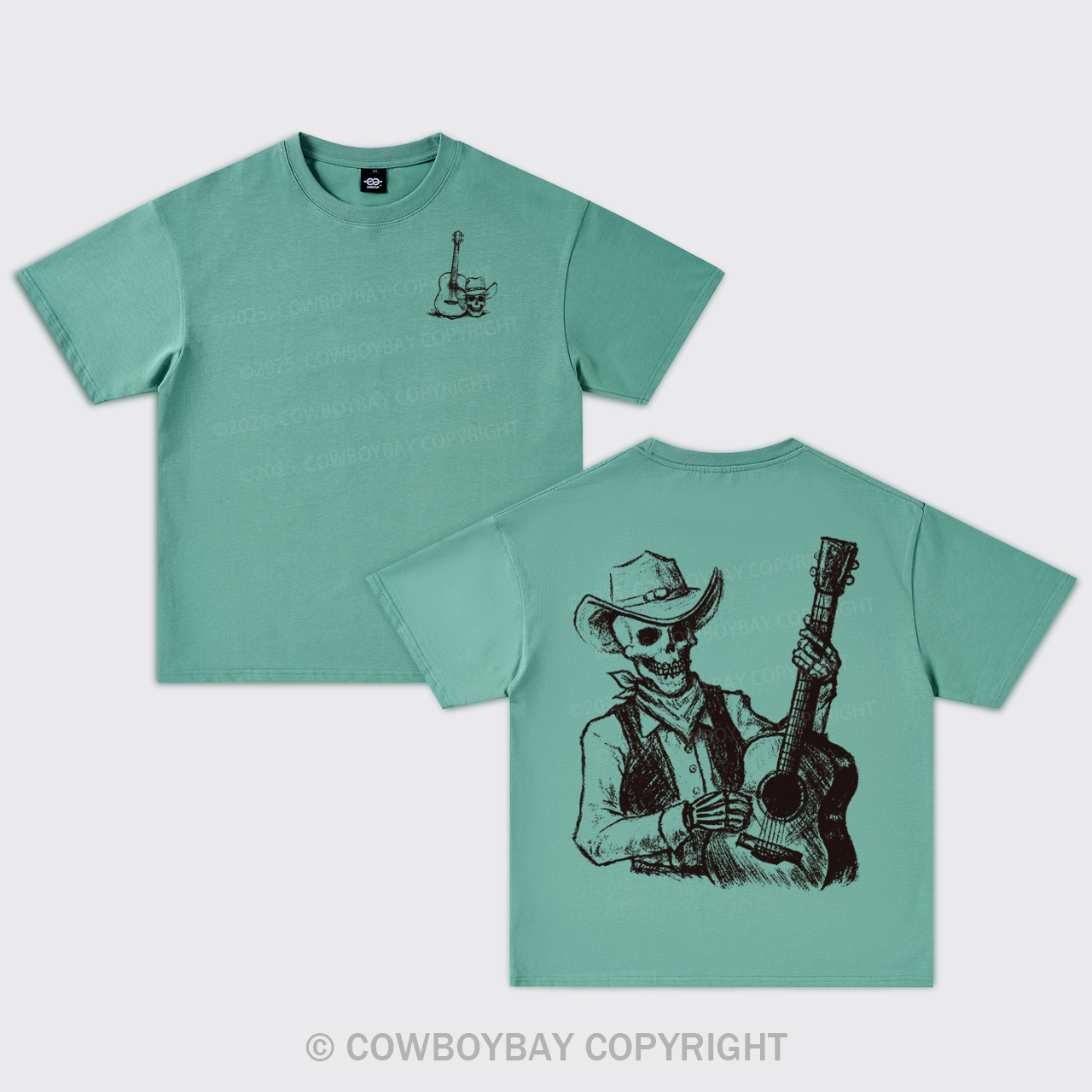 Guitarist Cowboy Skeleton Oversize T-Shirts