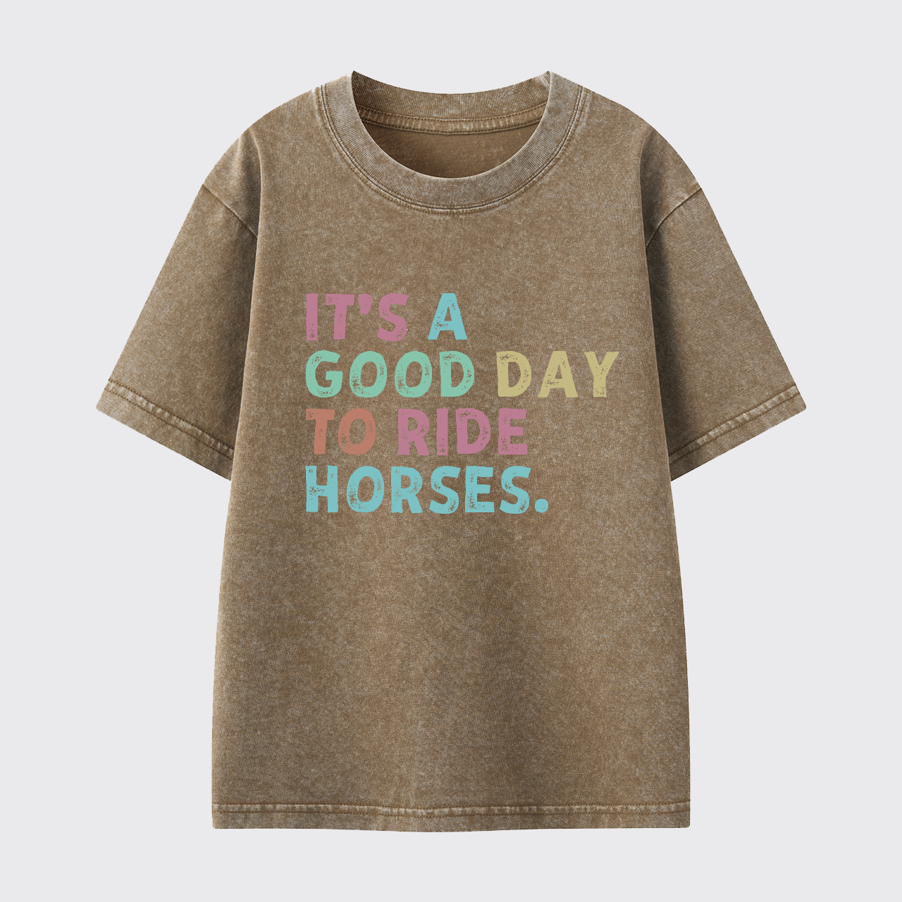 It's A Good To Ride Horses Washed Toddler T-shirt