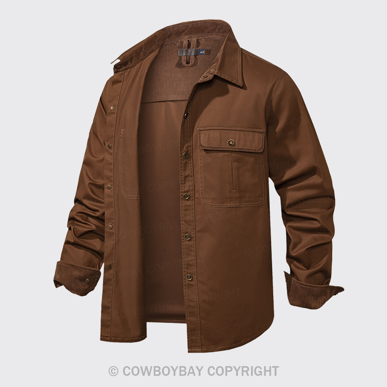 Dark Brown Corduroy Washed Cotton Shirt
