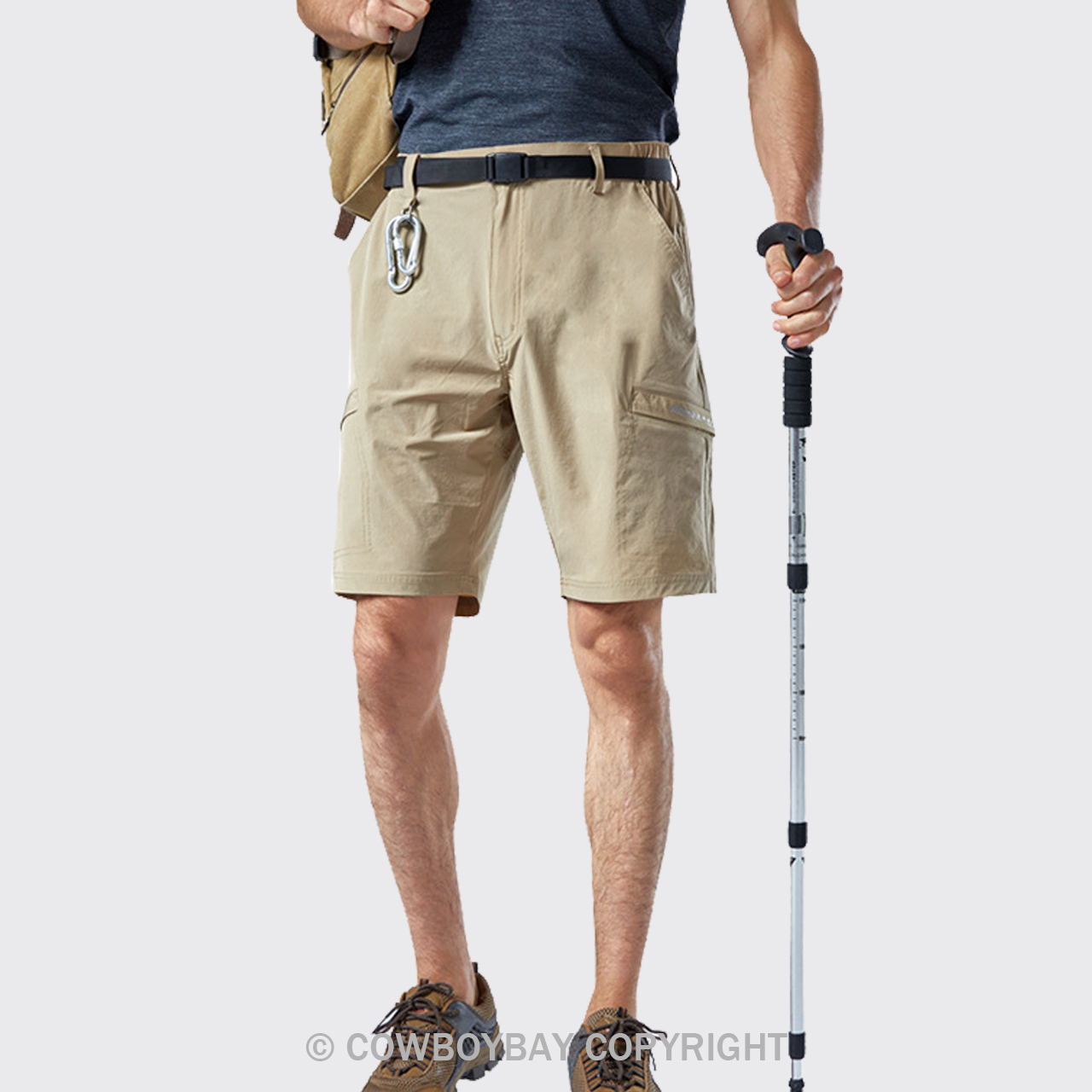 Men's Khaki Multi-Pocket Quick-Drying Shorts