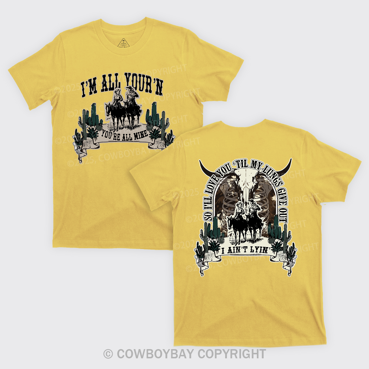 Love You Till My Lungs Give Out Cowboy T-Shirts