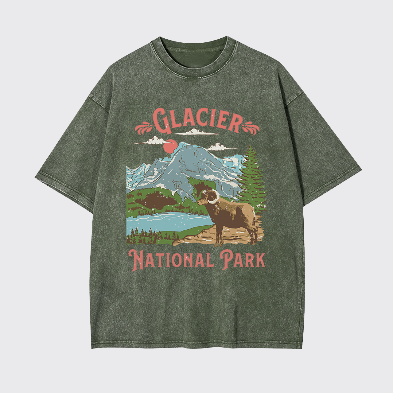 Glacier National Hiking Garment-dye Tees