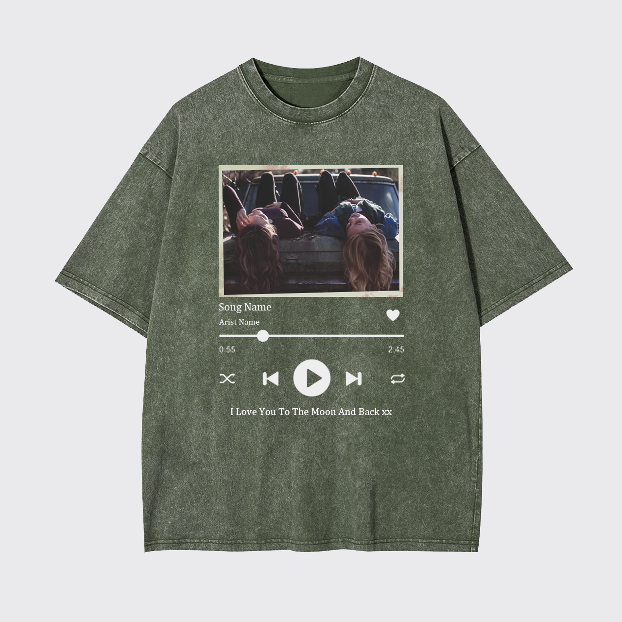 Custom Picture Song Best Friends Garment-dye Tees