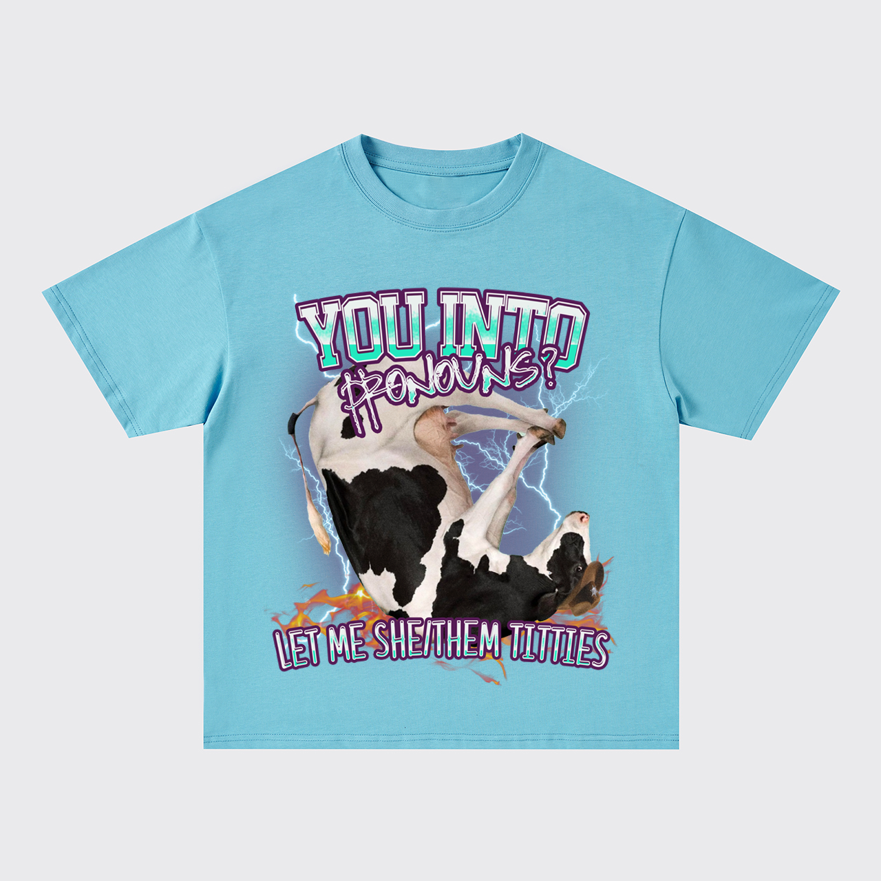You Into Pronouns Let Me She/Them Titties Oversize T-Shirts