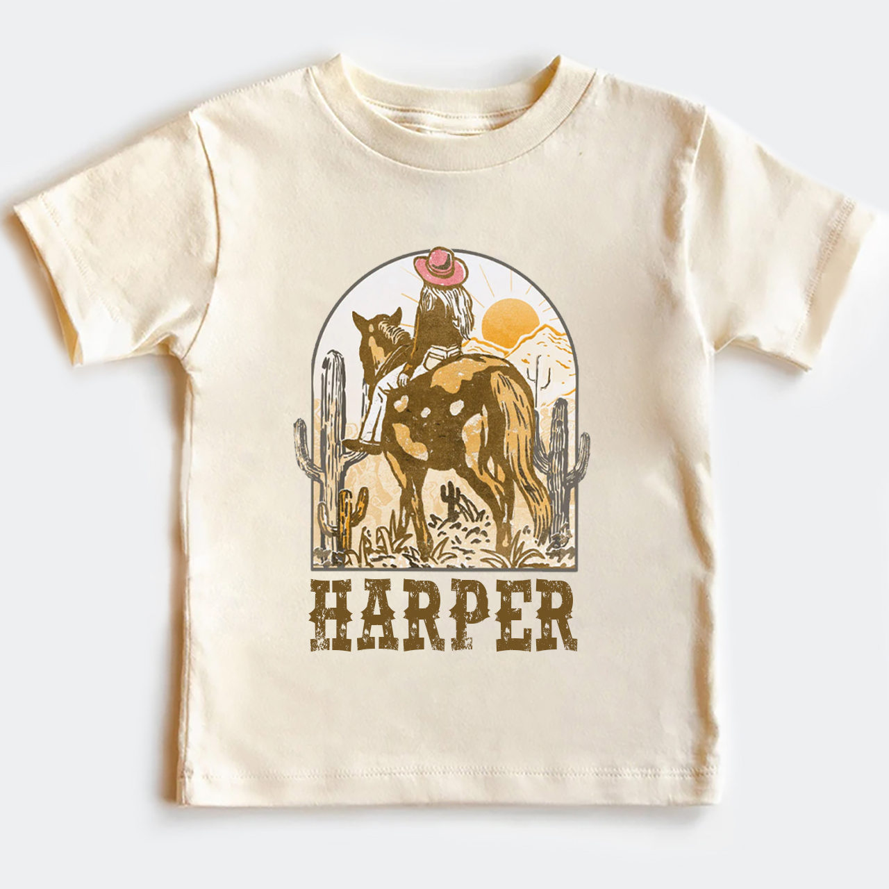 Personalized Pink Cowgirl Kids T-shirt