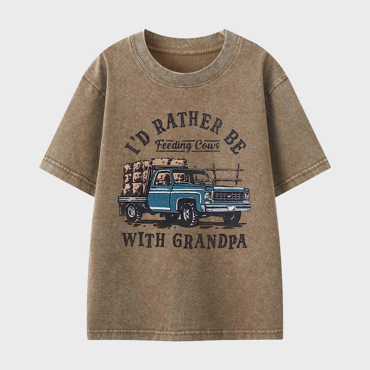 I'd Rather Be Feeding Cows With Grandpa Washed Toddler T-shirt