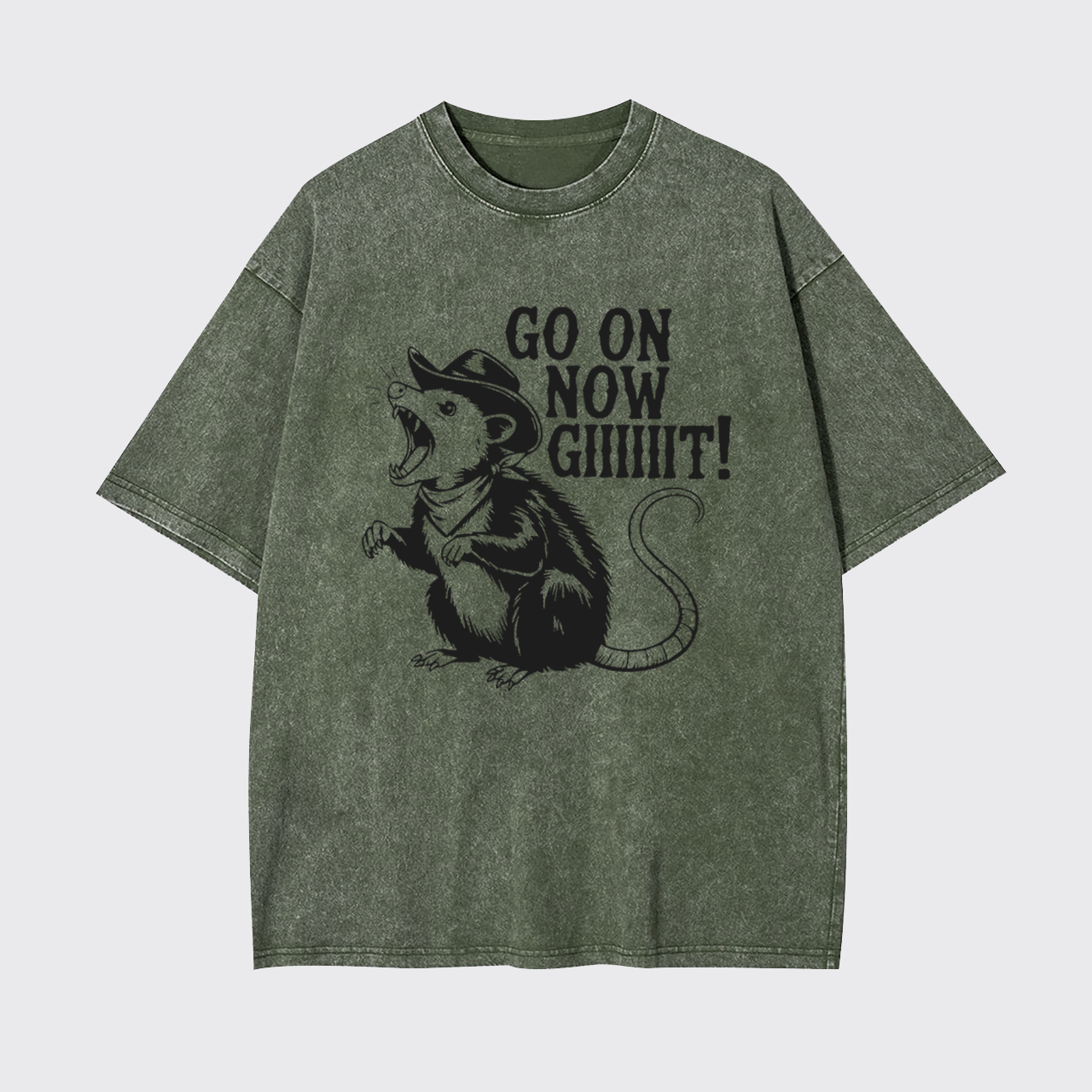 Go On Now Screaming Rat Garment-dye Tees
