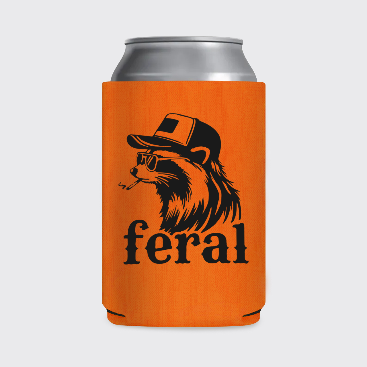 Feral Cowboy Raccoon Koozie