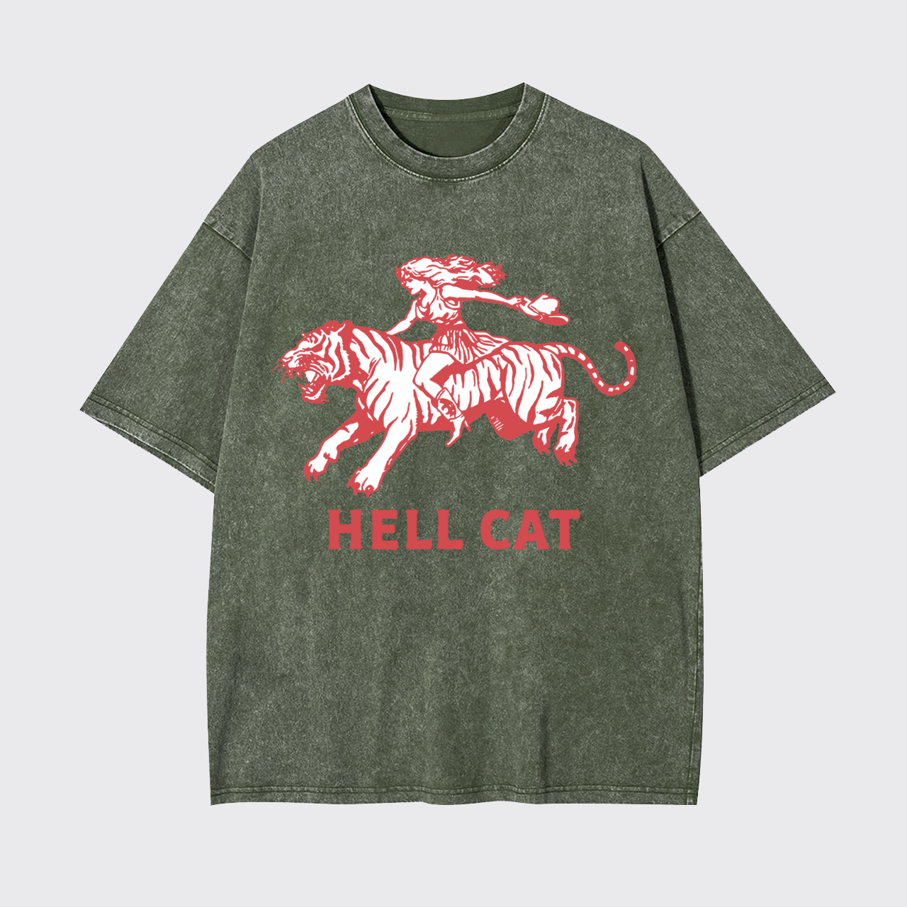 Retro Cowgirl Hell Cat Garment-dye Tees