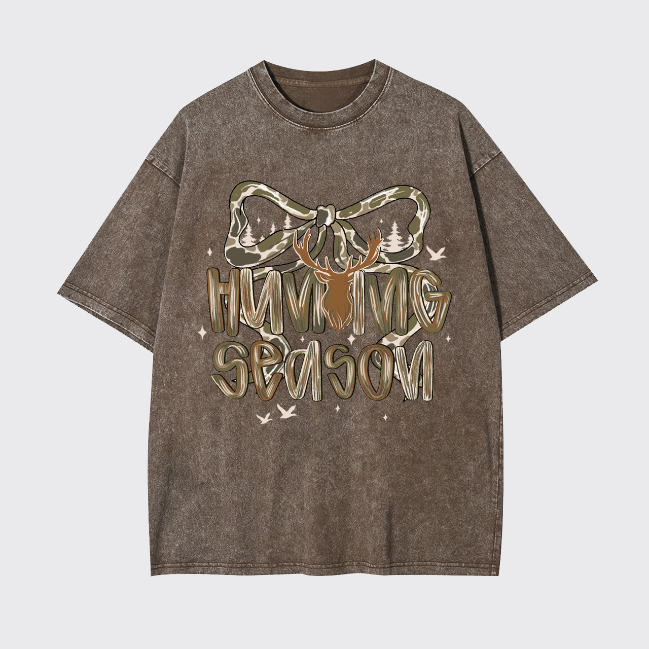 Hunting Season Camo Deer Garment-dye Tees