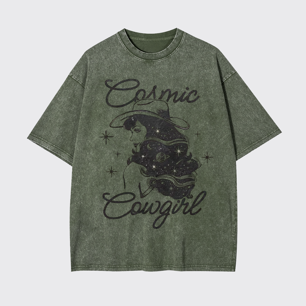 Vintage Cosmic Cowgirl Western Garment-dye Tees