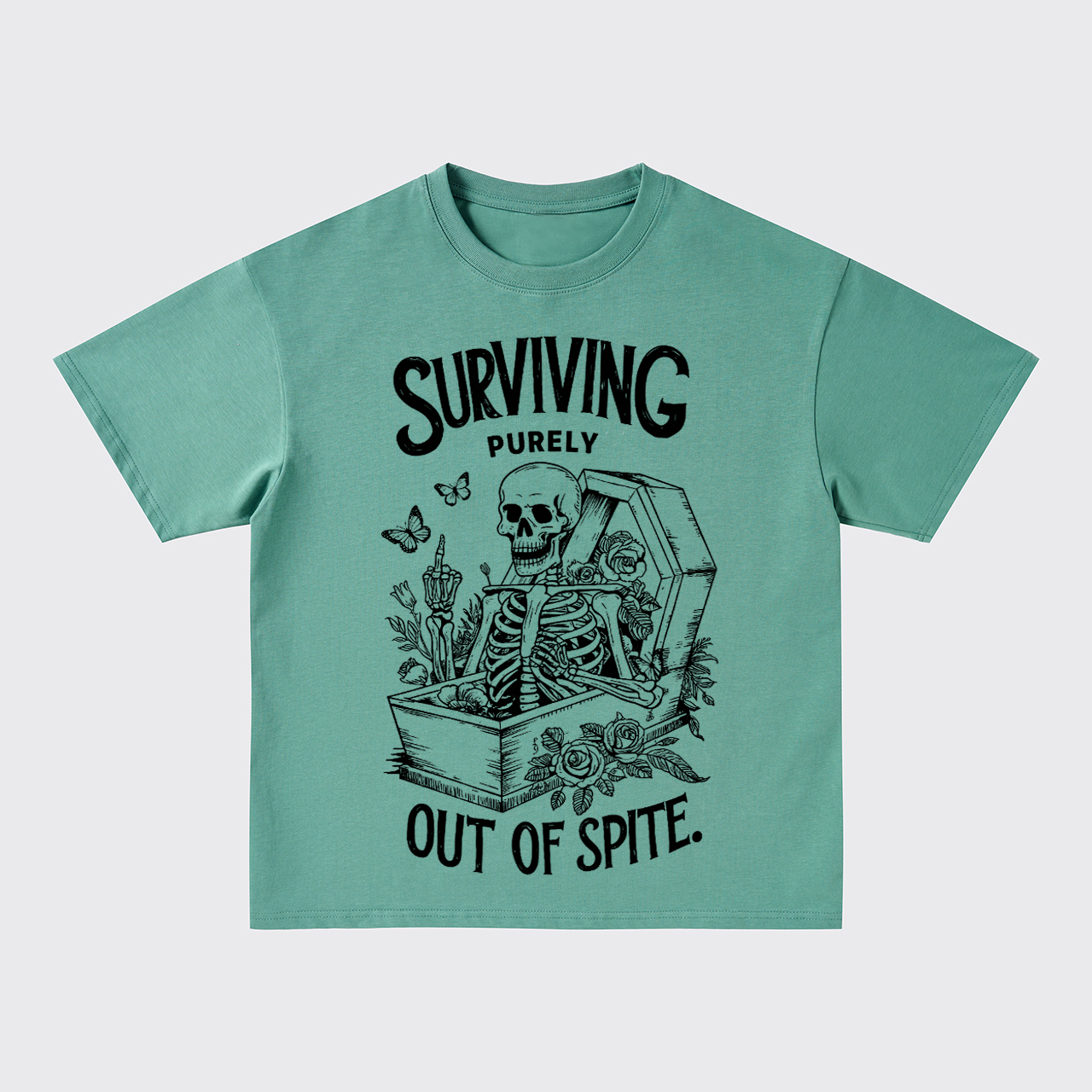 Surviving Purely Out Of Spite Skeleton Oversize T-Shirts