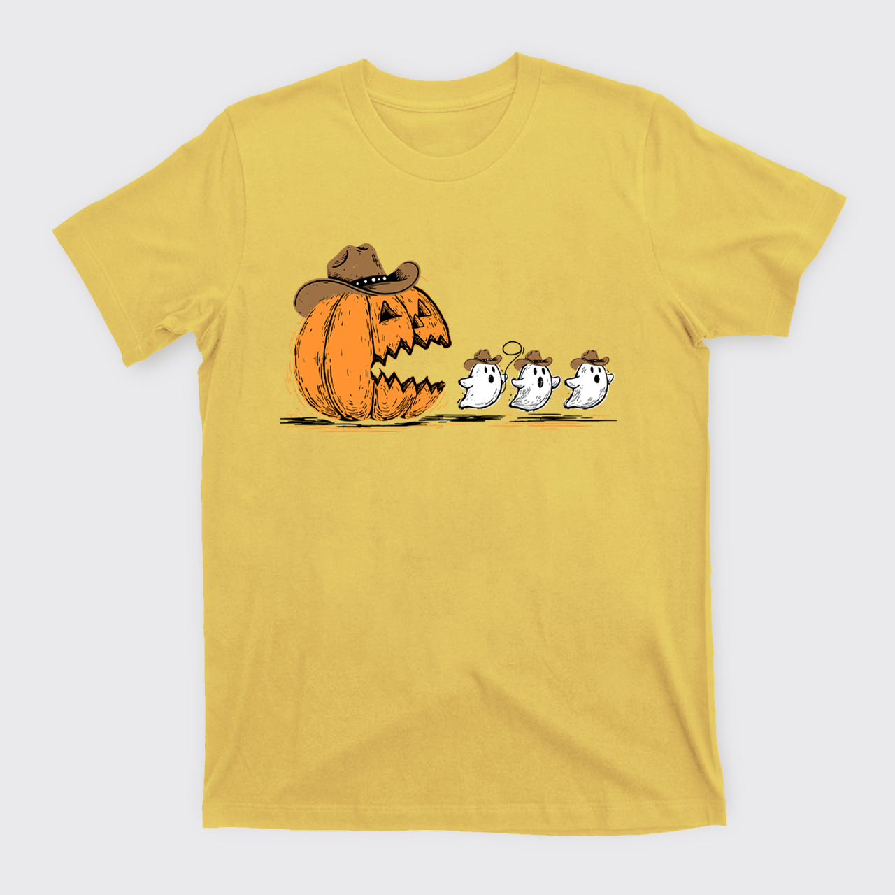 Spooky Halloween Pumpkin Chasing Ghost T-Shirts