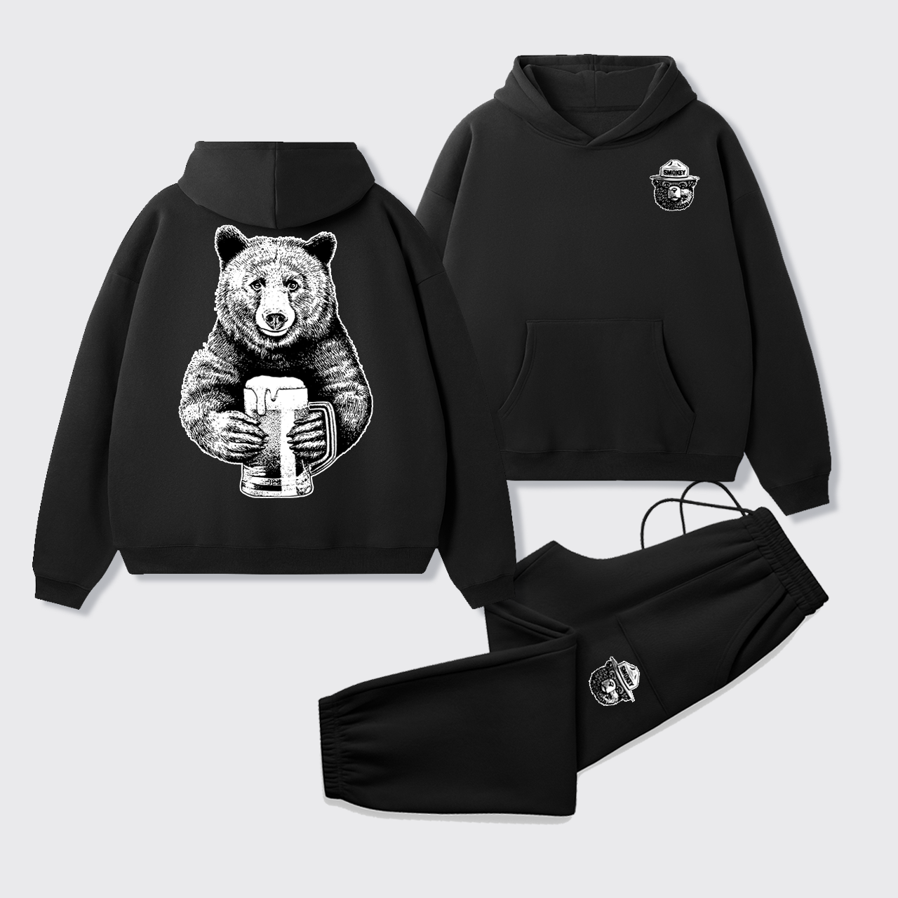 Smokey The Bear Fleece Hoodie Set