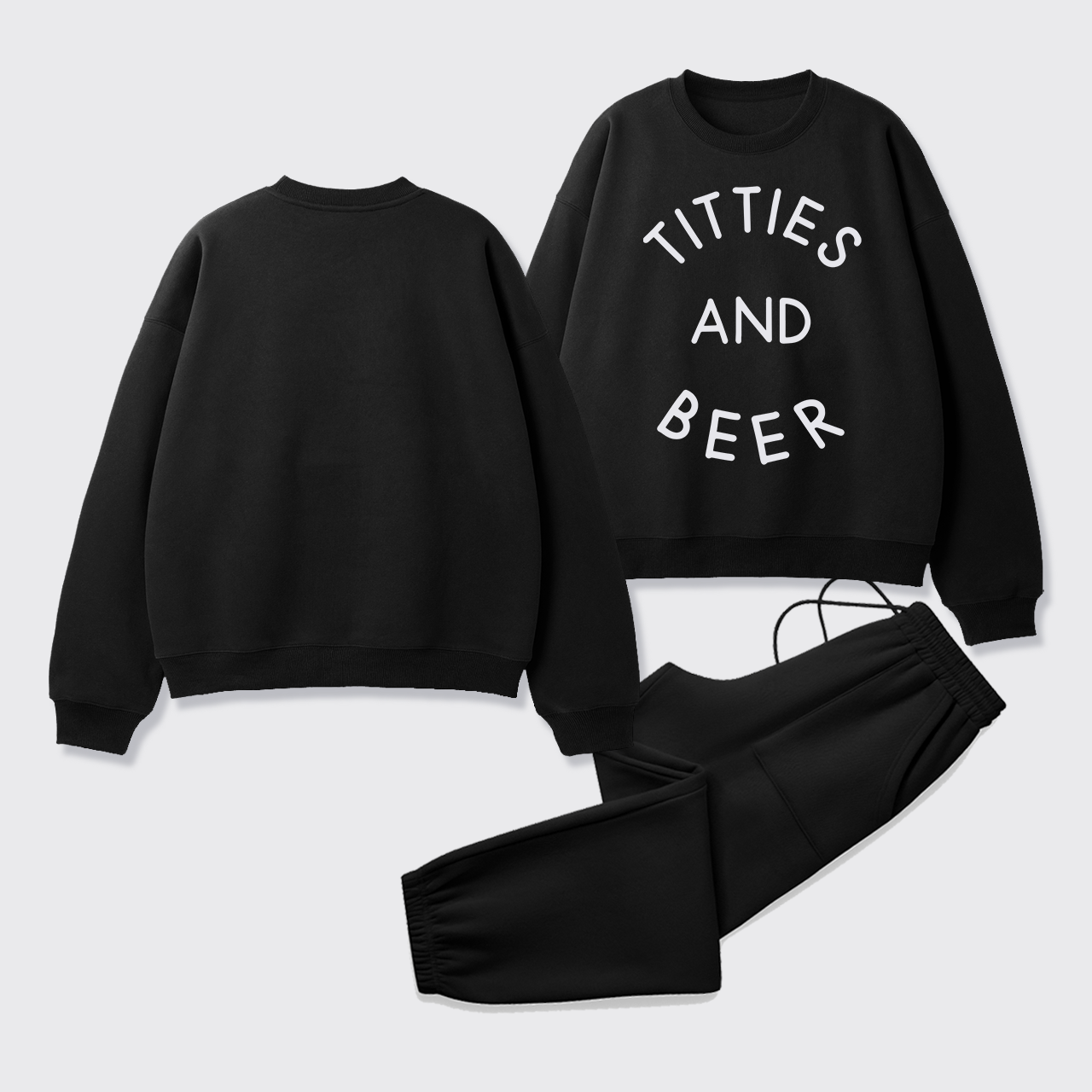 Country Music Titties And Beer Fleece Sweatshirt Set