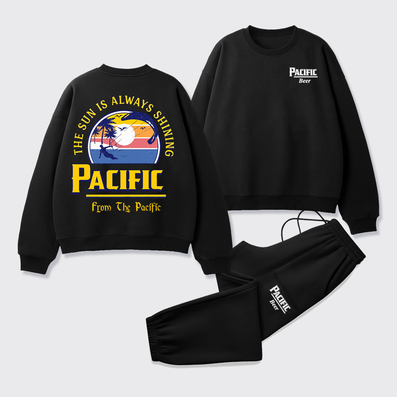 The Sun Always Shining Beer Fleece Sweatshirt Set