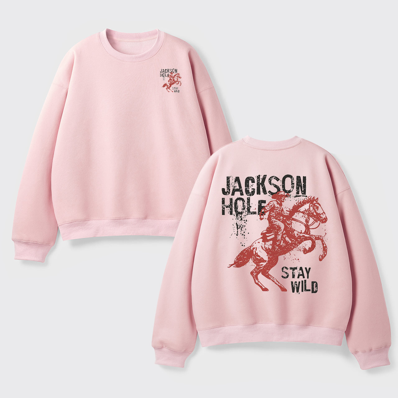 Retro Western Wildflower Wild Horses Fleece Sweatshirt